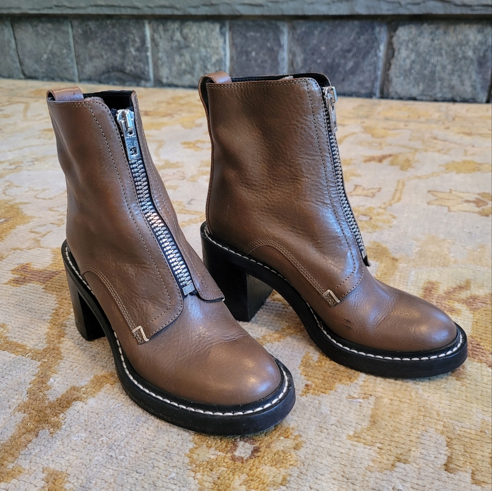 Rag & Bone Olive Green Heeled Booties Sz 39